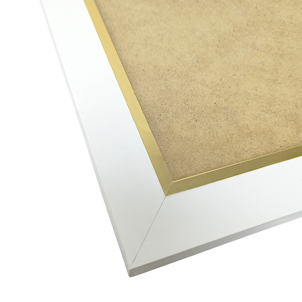 Moldura Personalizada com Foto 29x7x42cm | Com Vidro | Laqueada Gesso com Filete Dourado