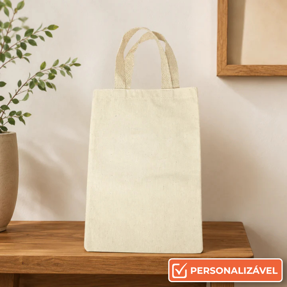 Ecobag Personalizada em Algodão Cru 22x35 cm | Ecológica e Resistente