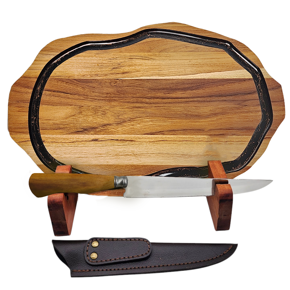 Conjunto para Churrasco Personalizado com Tábua e Faca | Presente Especial