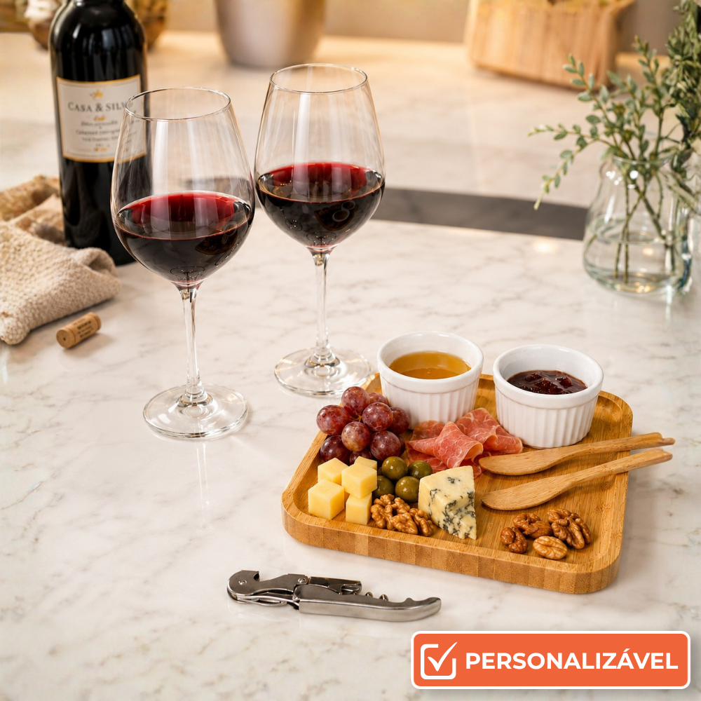 Kit para Petiscos e Vinho com 8 Peças | Ideal para Servir