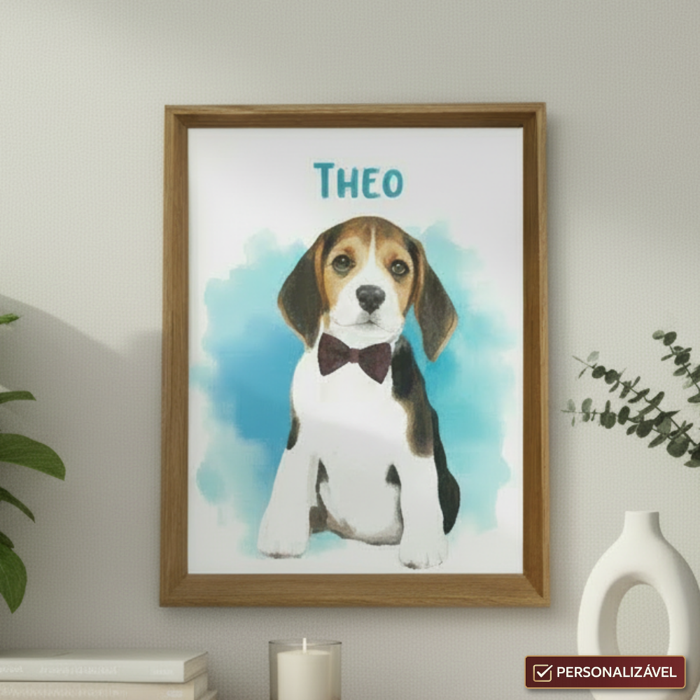 Quadro Personalizado de Pet 20x25 cm | Linha Madrid Prata ou Marrom
