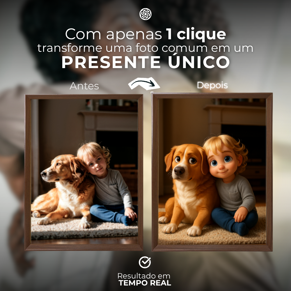 Moldura Personalizada com Foto 29x7x42cm | Com Vidro  |  Chanfrada Inclinada