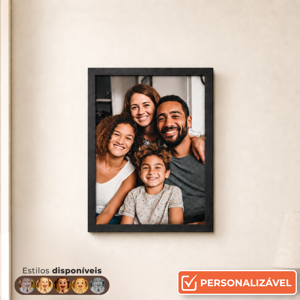Moldura Personalizada com Foto 29x7x42cm | Com Vidro | Lisa Revestida | Preto ou Branco