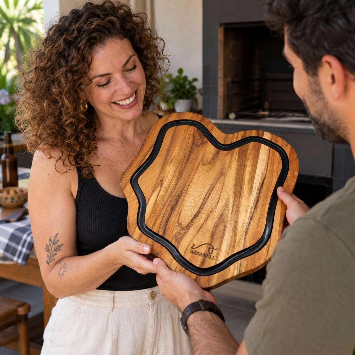 Tábua de Churrasco Personalizada Rústica Artesanal Origens Black