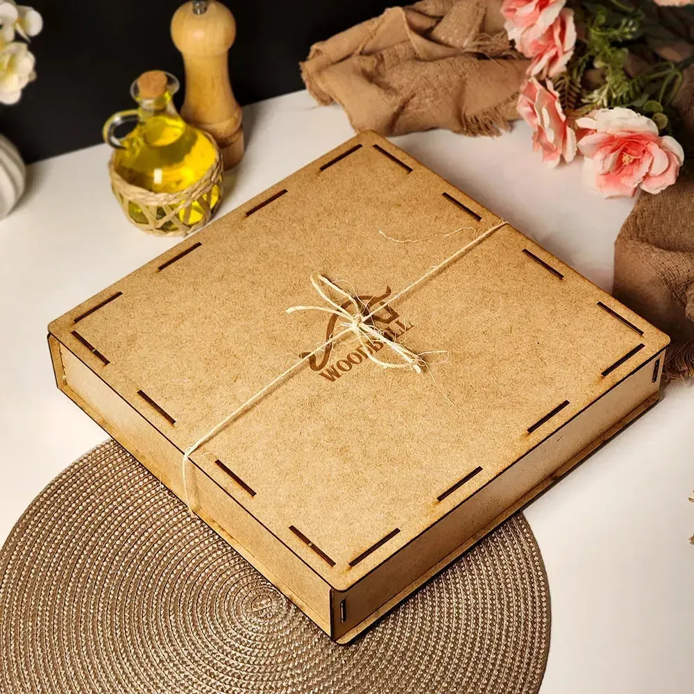 Caixa Para Presente Personalizada Madeira MDF 31x31x6 cm