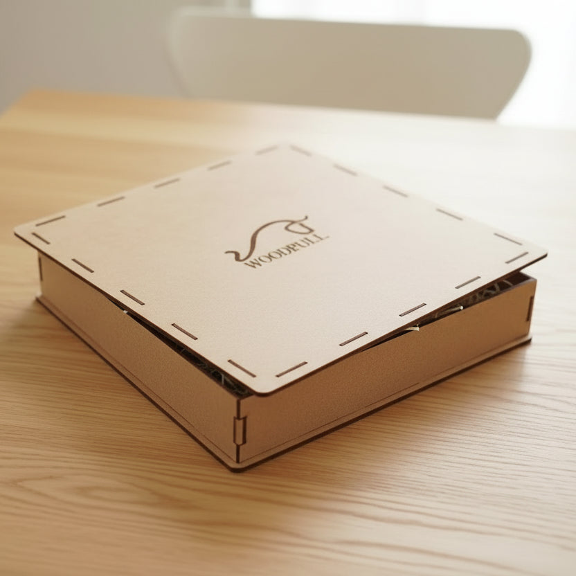 Caixa Para Presente Personalizada Madeira MDF 43 x 43 x 7,5cm