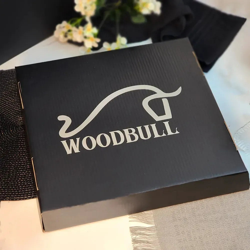 Caixa Presente Preta Woodbull Quadrada