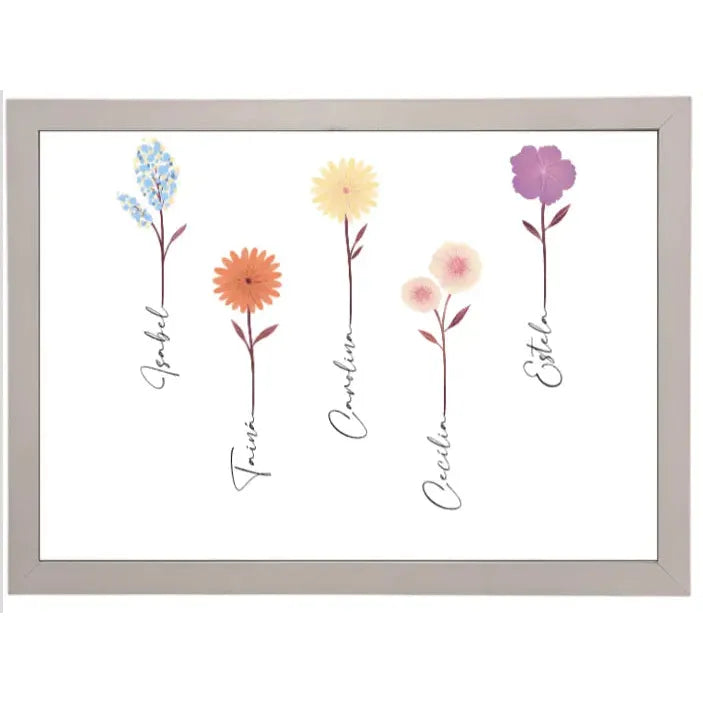 Quadro Personalizado Flores | Moldura Preto, Branco ou Prata