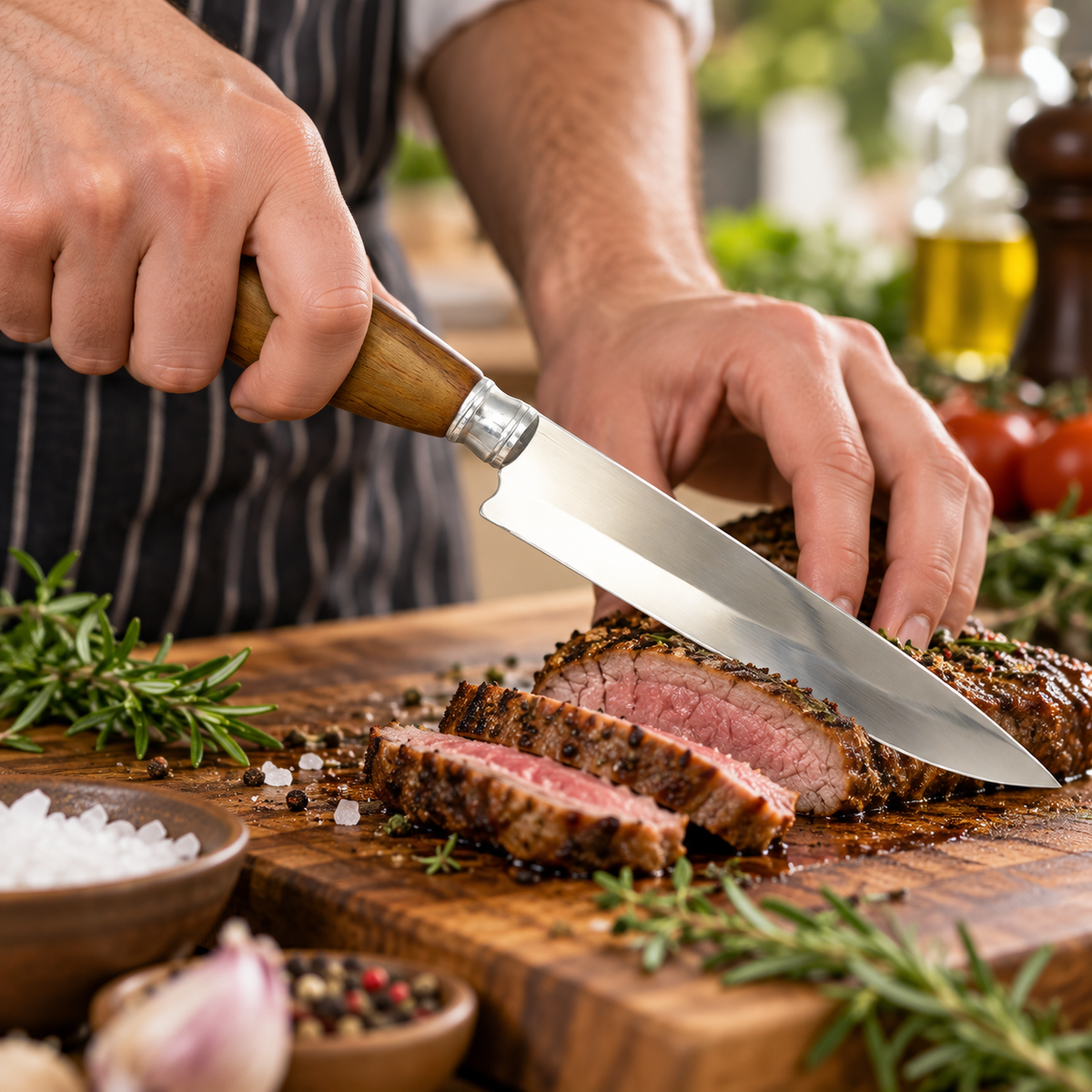 Faca para Churrasco Personalizada em Inox e Madeira 7” sem Bainha