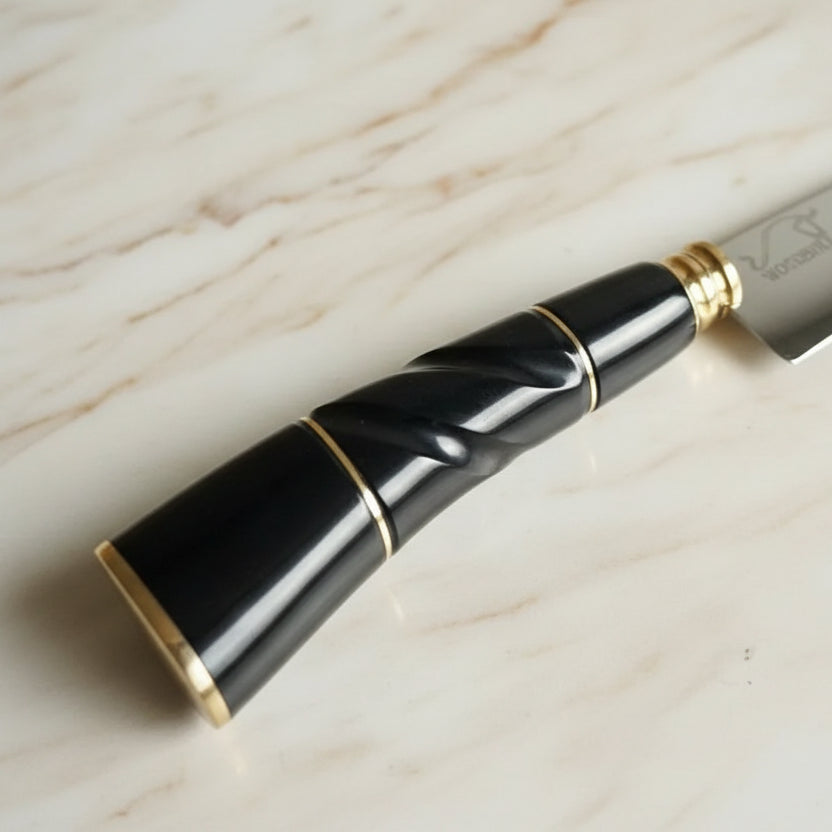 Faca para Churrasco Personalizada Inox Artesanal Cabo Chifre c/ Bainha 8''