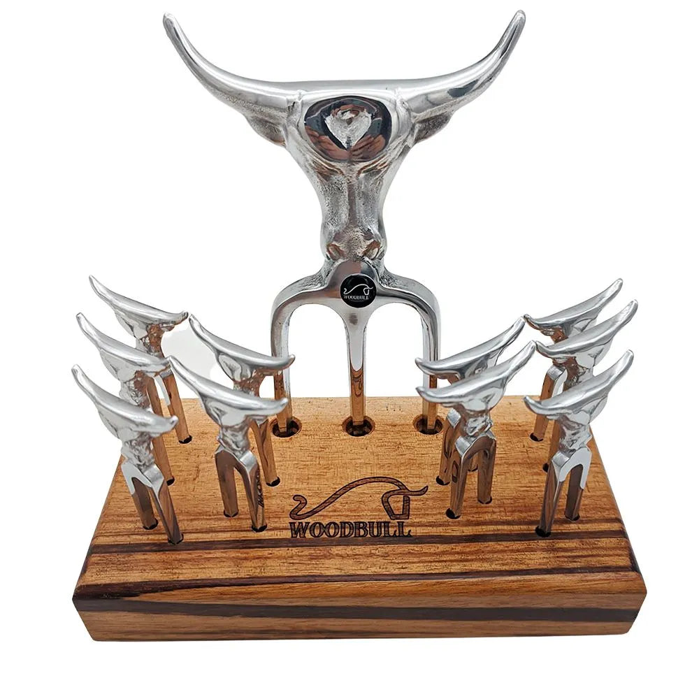 Garfo Tridente Churrasco 10 Garfos para Petisco Premium Personalizado