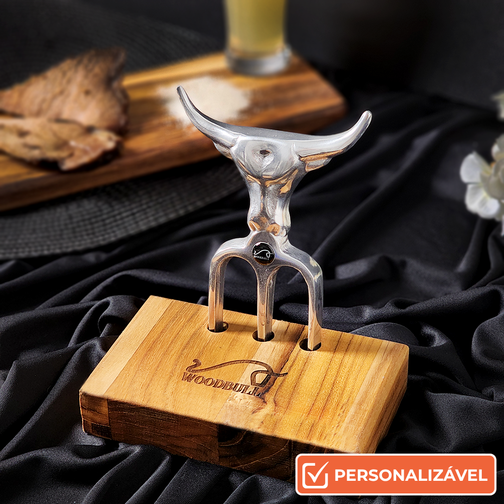 Garfo Tridente para Churrasco Personalizado Alumínio