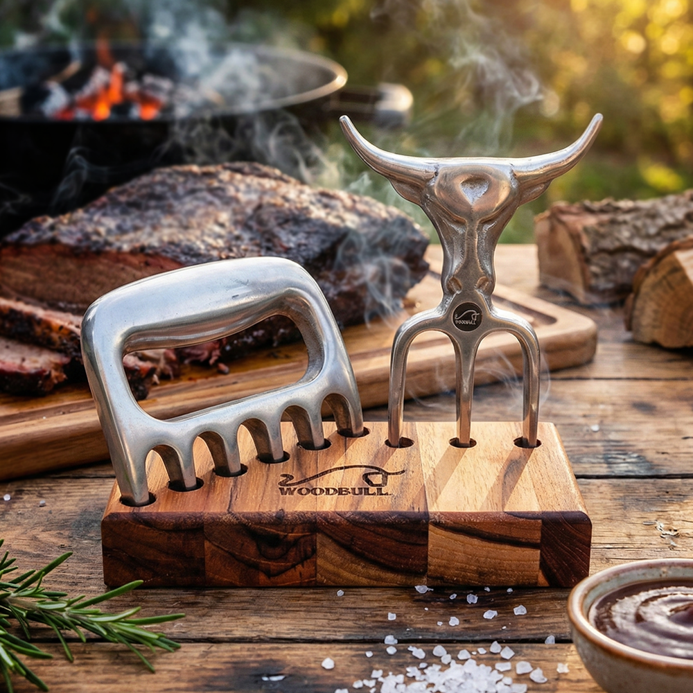 Garfo Tridente Churrasco c/ Garra de Urso Alumínio Personalizado