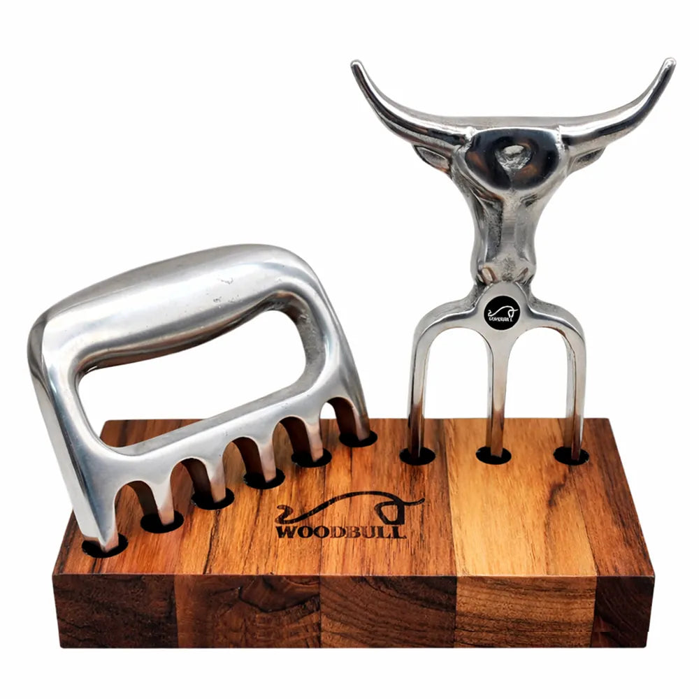 Garfo Tridente Churrasco c/ Garra de Urso Alumínio Personalizado