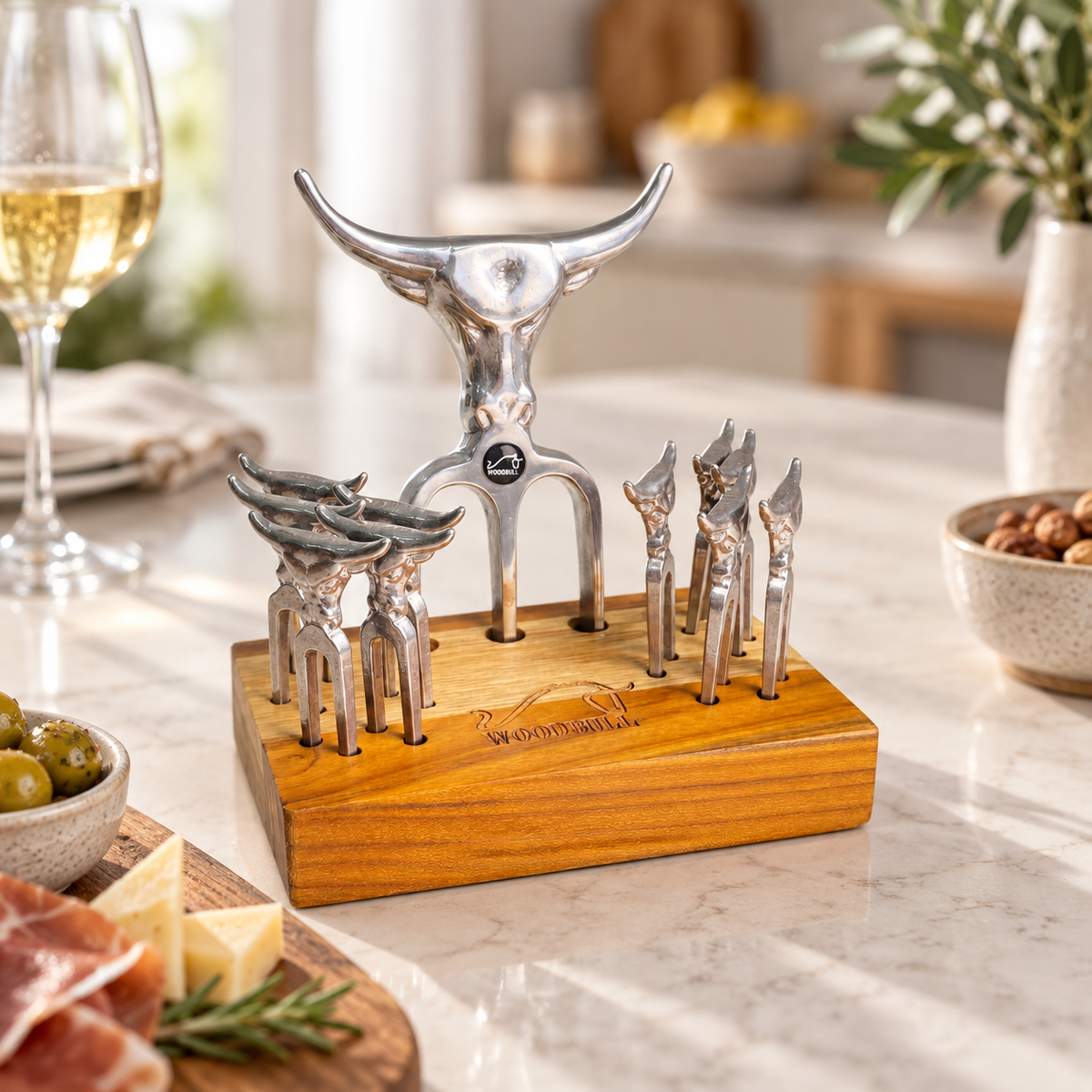 Garfo Tridente Churrasco 10 Garfos para Petisco Premium Personalizado