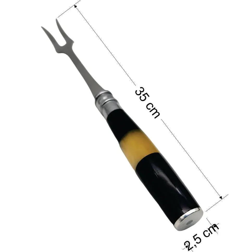 Garfo Trinchante 8" com Cabo em Osso e Chifre