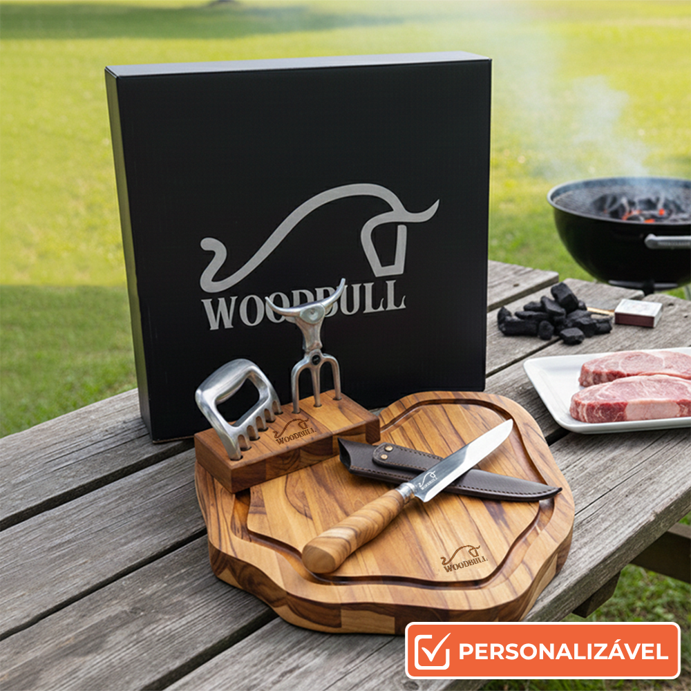 Kit Churrasco Personalizado com Faca 7” e Acessórios | Presente Ideal