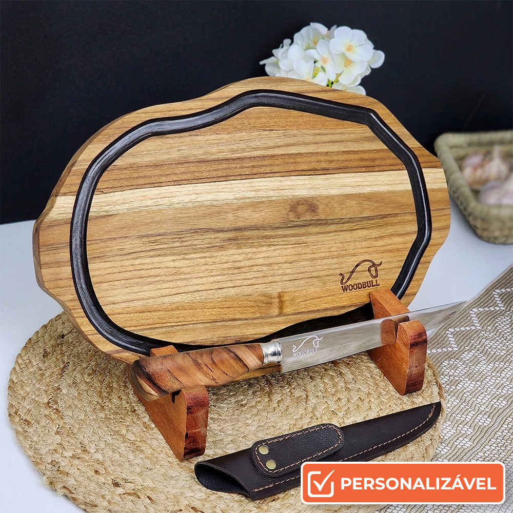 Conjunto para Churrasco Personalizado com Tábua e Faca | Presente Especial