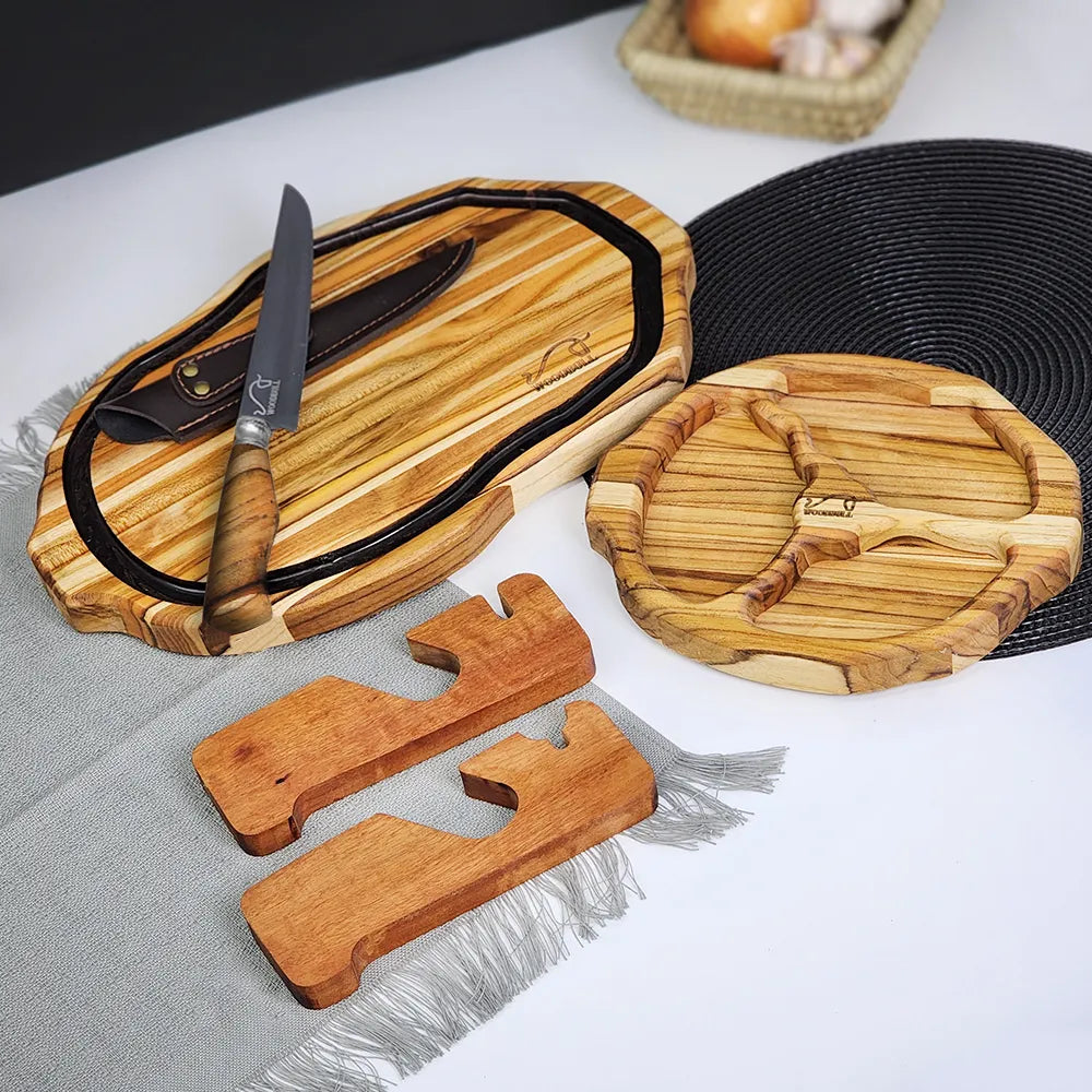 Kit Petisqueira Tábua Faca Presente Frios Petiscos Churrasco