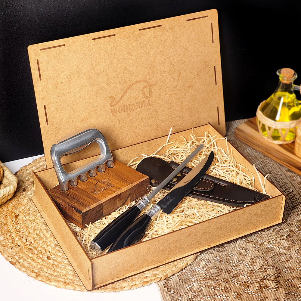 Kit para Churrasco Personalizado Faca Chaira Garra de Urso