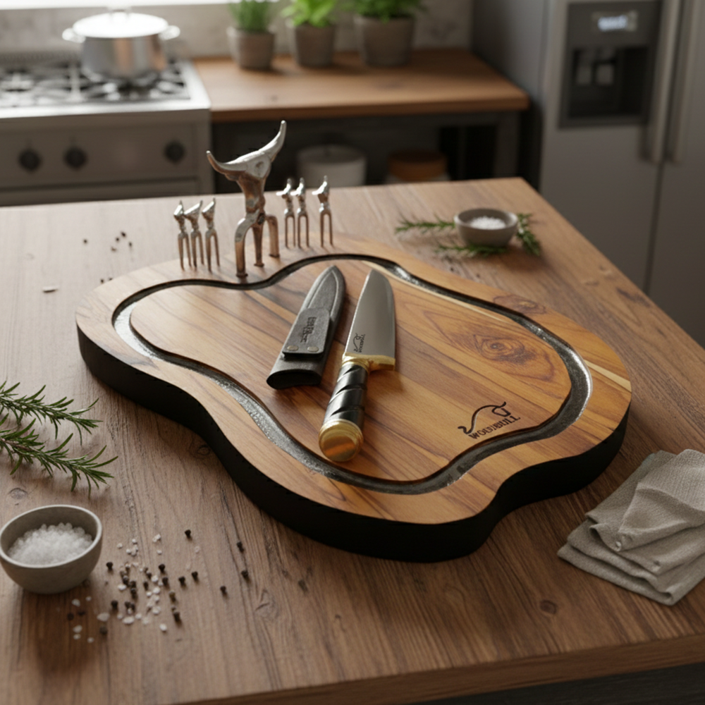 Kit para Churrasco Personalizado Artesanal Damascus Design