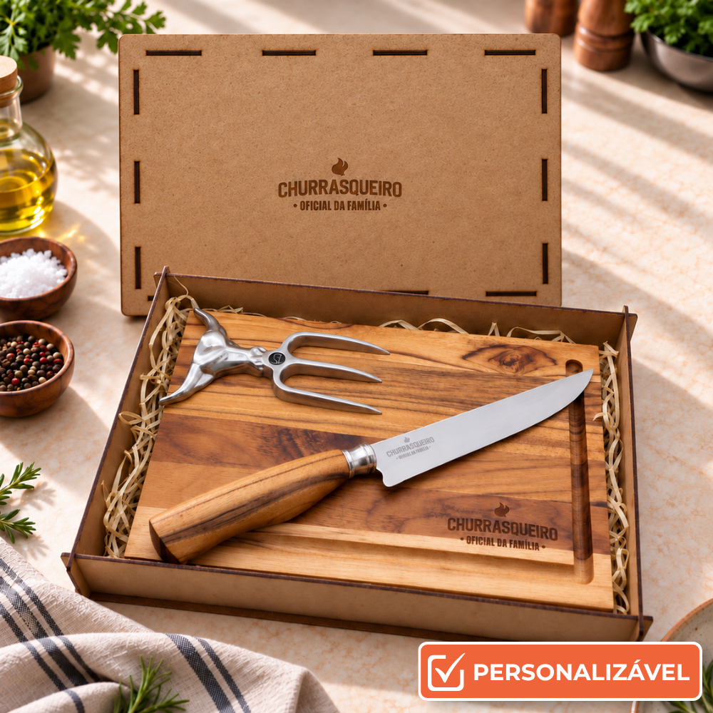 Kit Churrasco Personalizado Churrasqueiro Oficial da Família