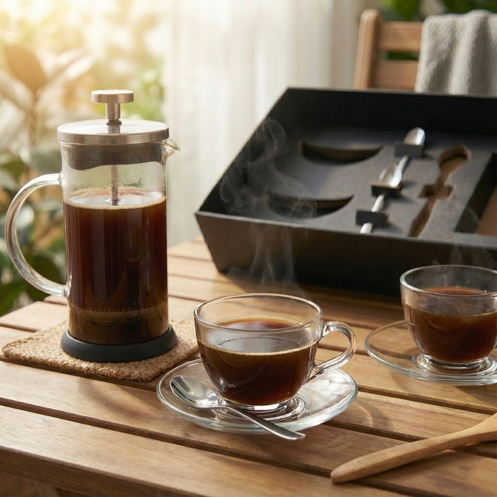 Kit Café Presente com Prensa Francesa | 8 Peças