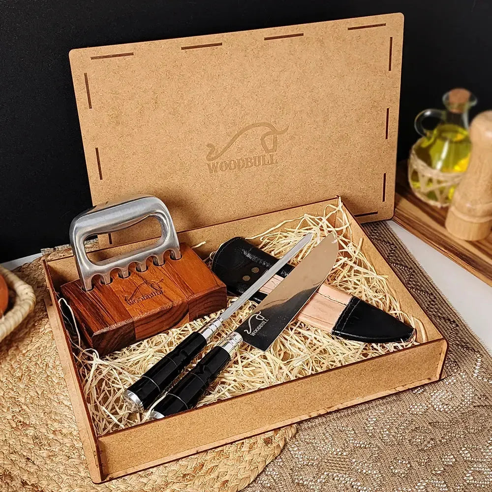Kit para Churrasco Personalizado Faca Chaira Garra de Urso