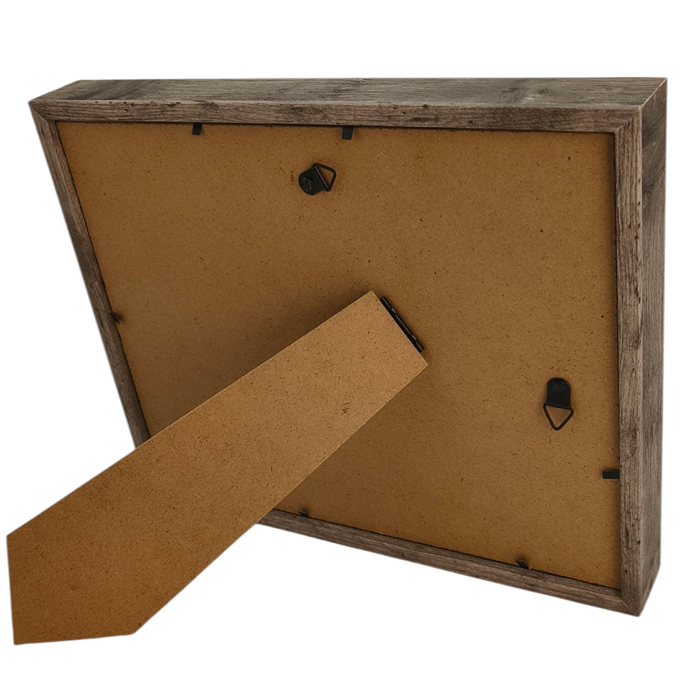 Porta Retrato 20X25cm Personalizado Linha Madrid Prata/ Marrom Claro - HORIZONTAL