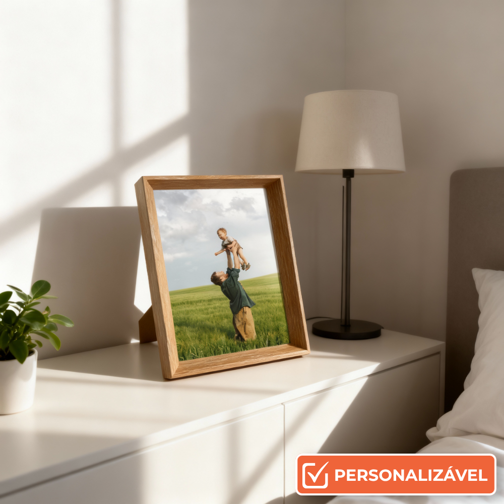 Porta-Retrato Personalizado com Foto 20x25 cm | Linha Madrid Prata ou Marrom Claro
