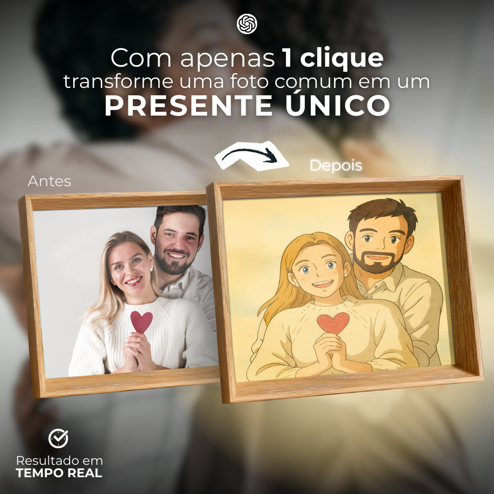 Porta-Retrato Personalizado com Foto 20x25 cm | Linha Madrid Prata e Marrom Claro | Horizontal