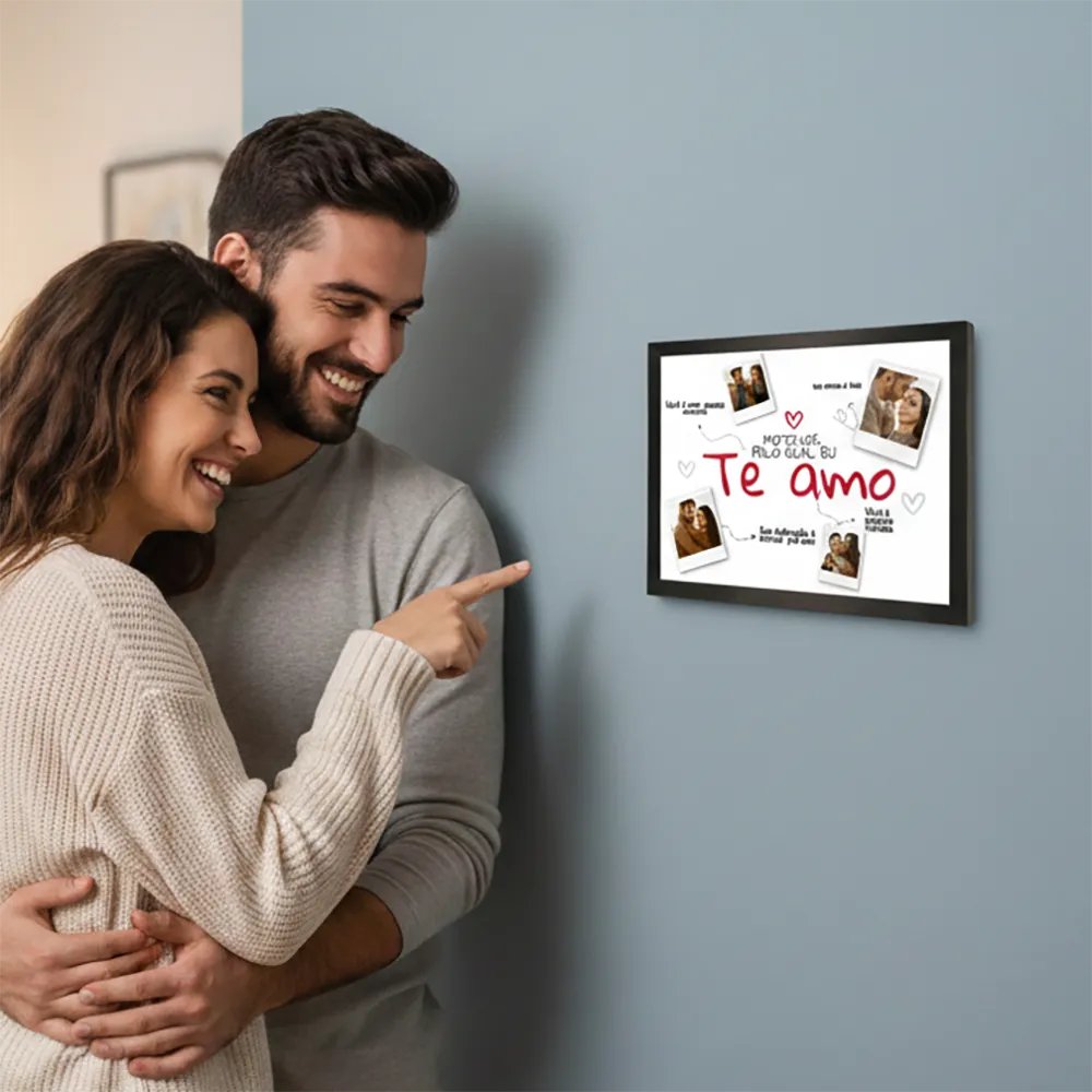 Quadro Motivos Personalizado com Foto 21x29,7 cm | Com Vidro | Preto, Branco ou Prata