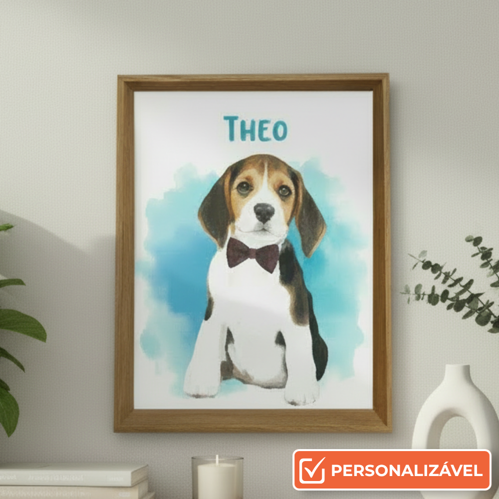 Quadro Personalizado de Pet 20x25 cm | Linha Madrid Prata ou Marrom