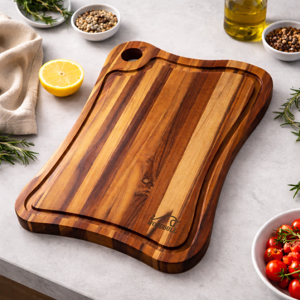 Tábua de Corte em Madeira Teca 37 x 28 cm