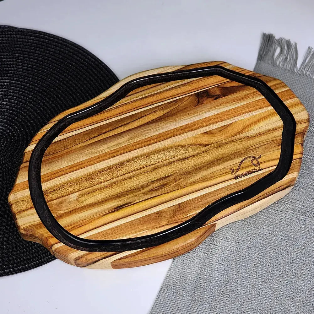 Tábua de Corte Rústica em Madeira Nobre Churrasco 40x27,5 cm