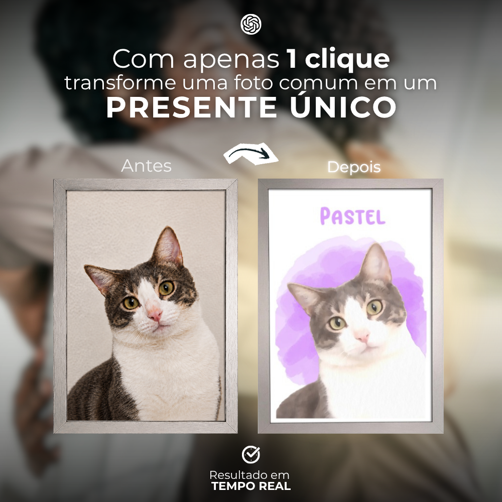 Retrato Pet - Escolha Tamanho, Moldura e Foto!