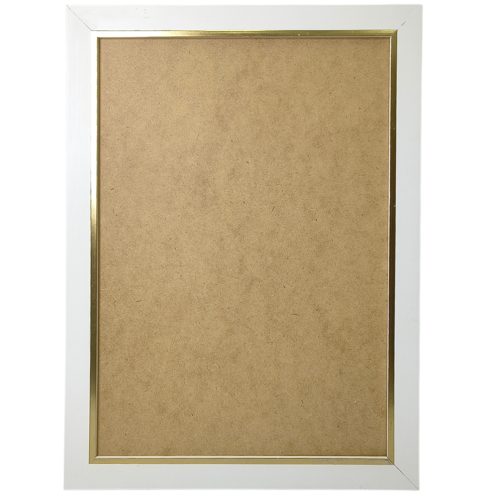 Moldura Personalizada com Foto 29x7x42cm | Com Vidro |  Laqueada Gesso com Filete Dourado