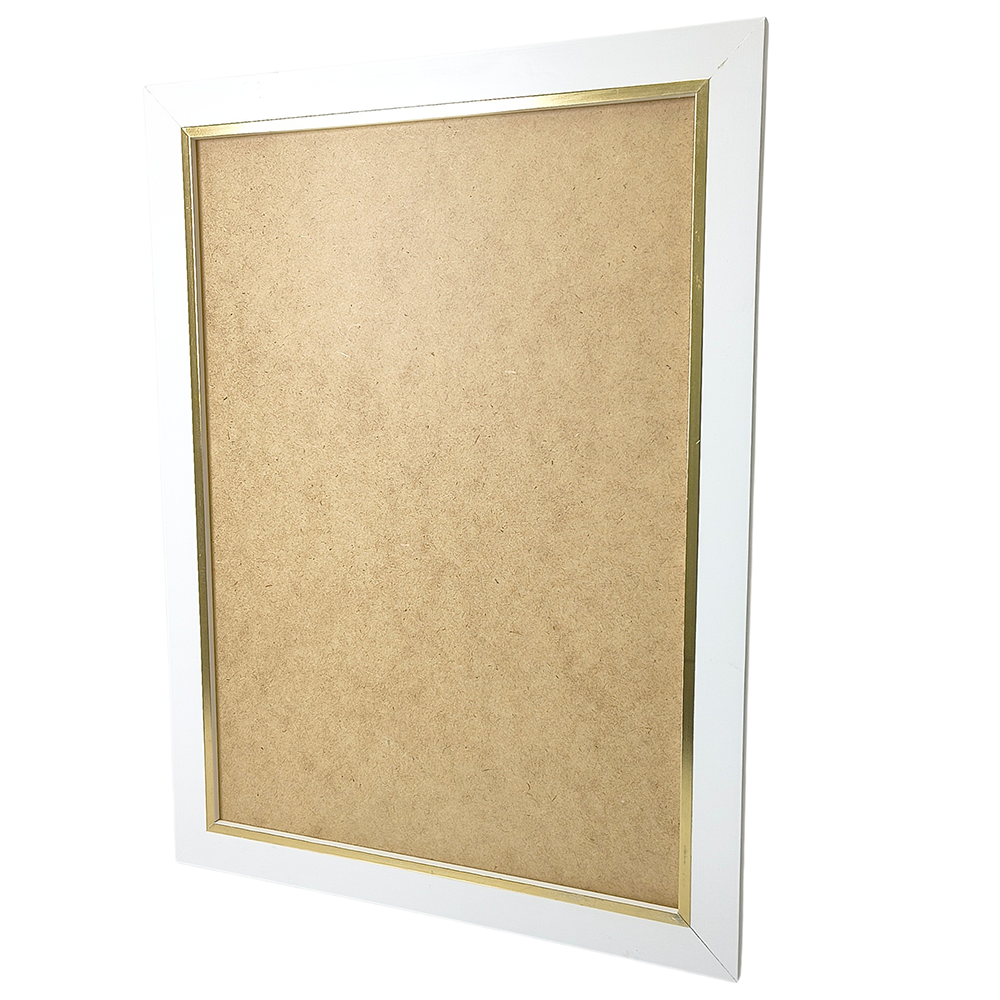 Moldura Personalizada com Foto 29x7x42cm | Com Vidro |  Laqueada Gesso com Filete Dourado