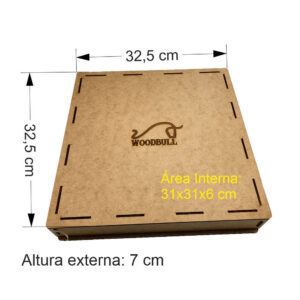 Caixa Para Presente Personalizada Madeira MDF 31x31x6 cm