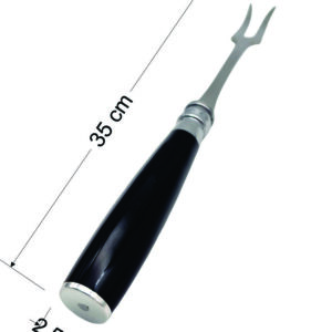 Conjunto Garfo Trinchante e Faca 7" Cabo em Chifre com Estojo em Madeira